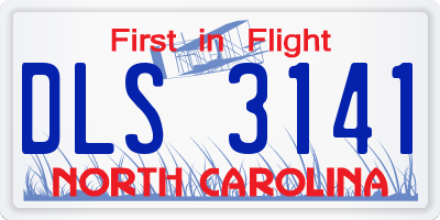 NC license plate DLS3141