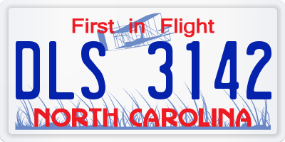 NC license plate DLS3142