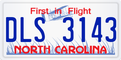 NC license plate DLS3143