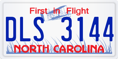 NC license plate DLS3144