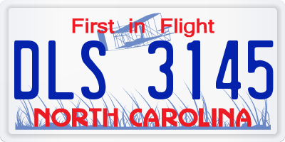 NC license plate DLS3145