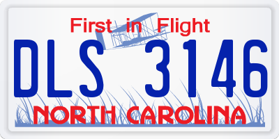 NC license plate DLS3146