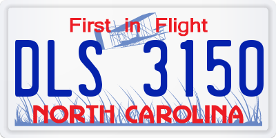NC license plate DLS3150