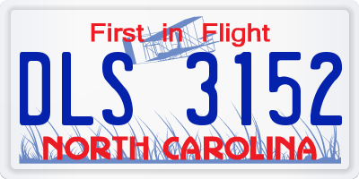NC license plate DLS3152