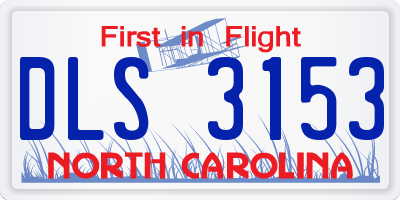 NC license plate DLS3153