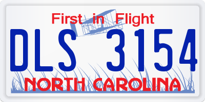 NC license plate DLS3154