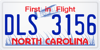 NC license plate DLS3156
