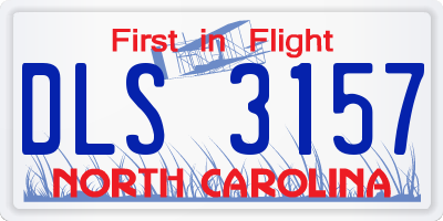 NC license plate DLS3157
