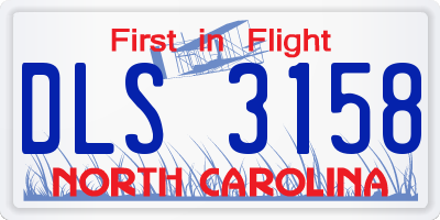 NC license plate DLS3158