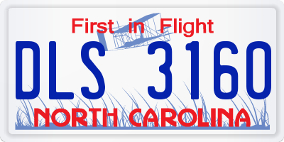 NC license plate DLS3160