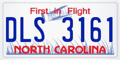 NC license plate DLS3161