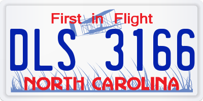 NC license plate DLS3166