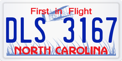 NC license plate DLS3167