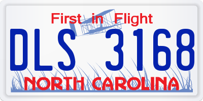 NC license plate DLS3168