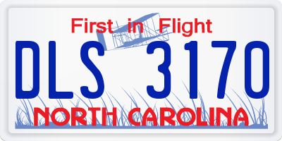 NC license plate DLS3170