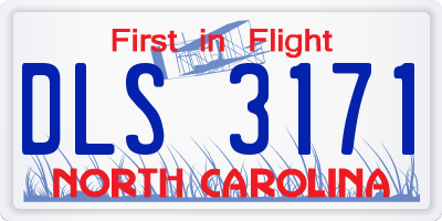 NC license plate DLS3171