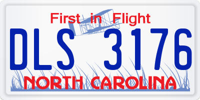 NC license plate DLS3176
