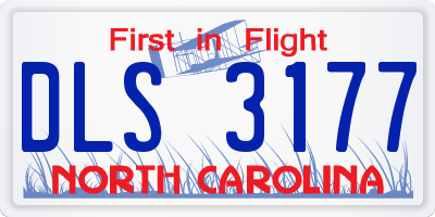 NC license plate DLS3177