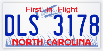 NC license plate DLS3178