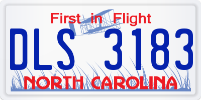 NC license plate DLS3183