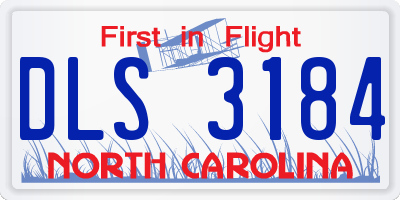 NC license plate DLS3184