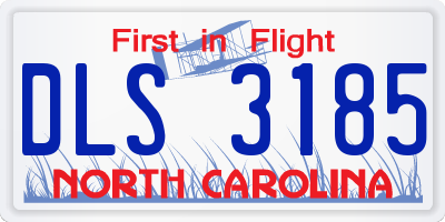 NC license plate DLS3185