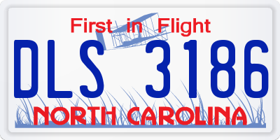 NC license plate DLS3186