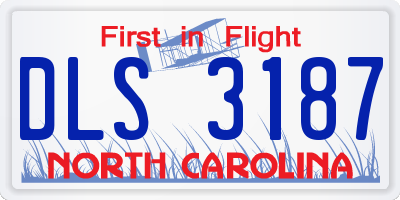 NC license plate DLS3187