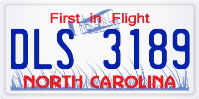 NC license plate DLS3189
