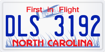 NC license plate DLS3192
