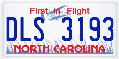 NC license plate DLS3193