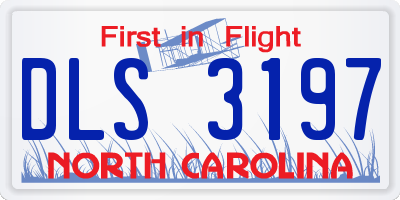 NC license plate DLS3197