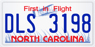 NC license plate DLS3198