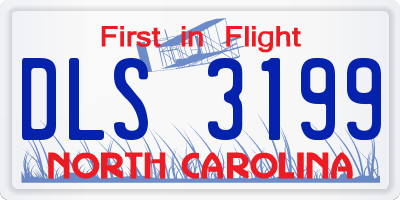 NC license plate DLS3199