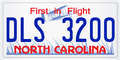 NC license plate DLS3200