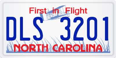 NC license plate DLS3201