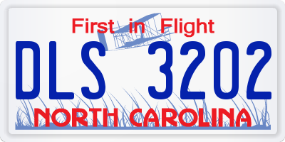 NC license plate DLS3202