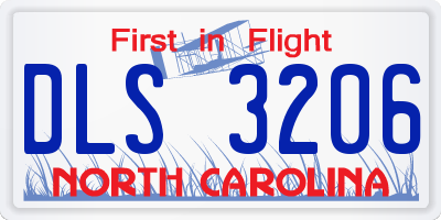 NC license plate DLS3206
