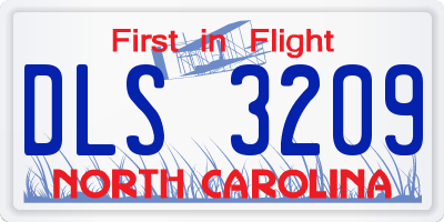 NC license plate DLS3209