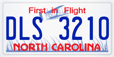 NC license plate DLS3210
