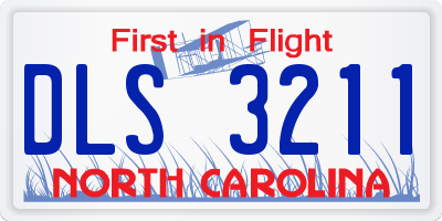 NC license plate DLS3211