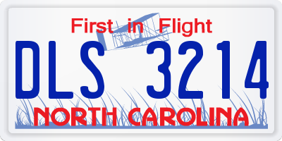 NC license plate DLS3214