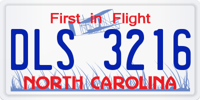 NC license plate DLS3216