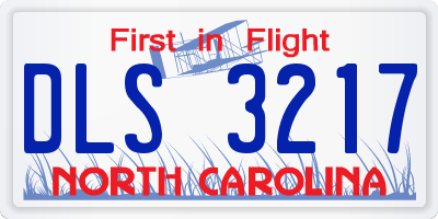 NC license plate DLS3217