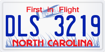 NC license plate DLS3219