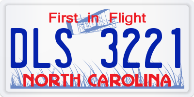 NC license plate DLS3221