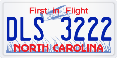 NC license plate DLS3222