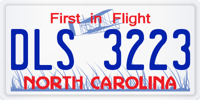 NC license plate DLS3223