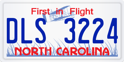 NC license plate DLS3224