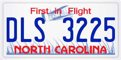 NC license plate DLS3225